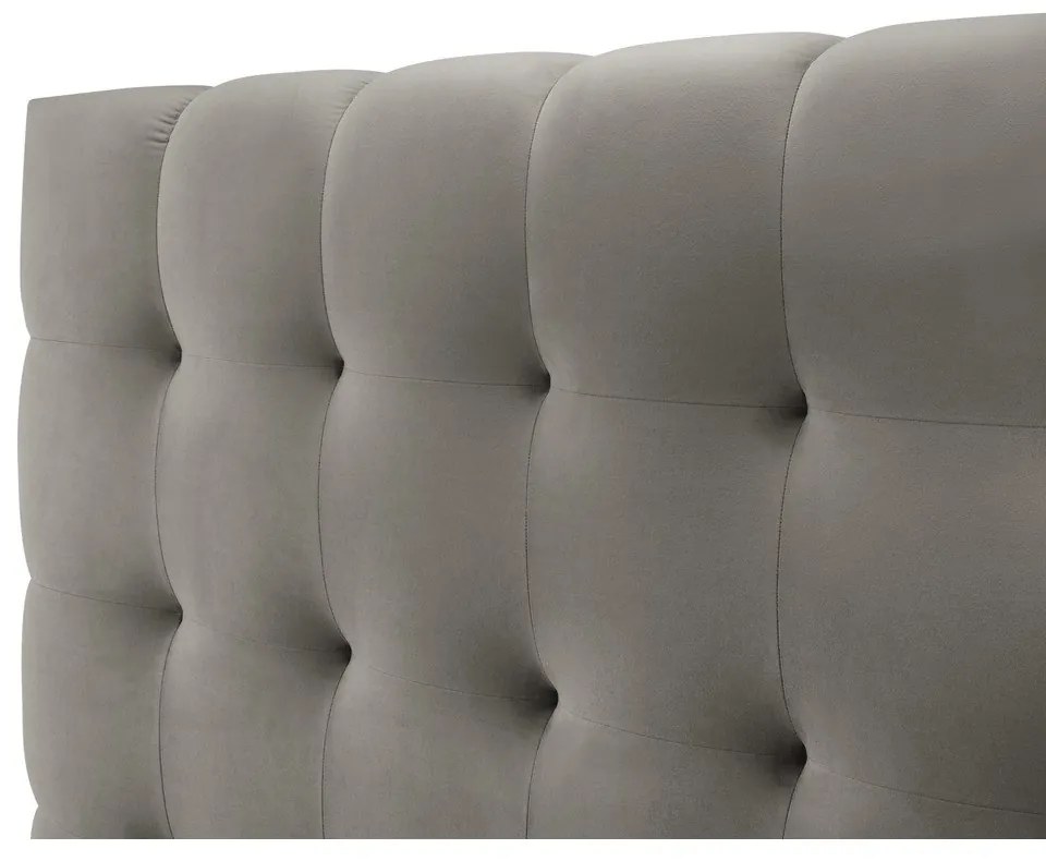 Светлосиво тапицирано двойно легло с място за съхранение и решетка 180x200 cm Bali - Cosmopolitan Design