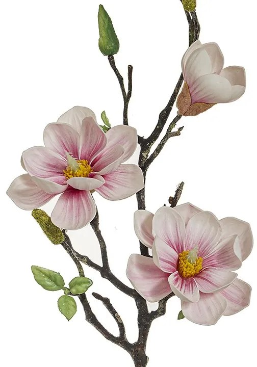 Декоративен Branch with 2 magnolias &amp; bud  (6 τεμάχια)