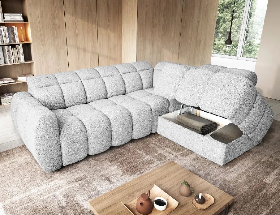 Ъглов диван Chicago-Бял-Десен