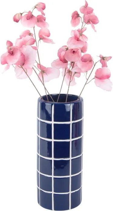 Синя керамична ваза (височина 30 cm) Retro Tiles – PT LIVING