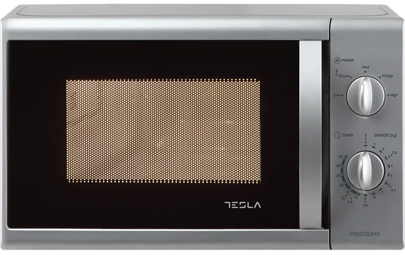 Микровълнова фурна Tesla MW2030MS, 700W, 20 литра, Размразяване, Загряване, Таймер, Сребрист