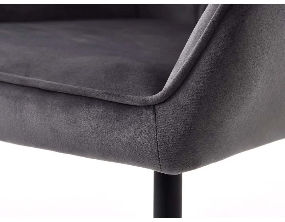 Сиви тапицирани трапезни столове в комплект с подлакътници 2 бр. Nolan Square – Unique Furniture