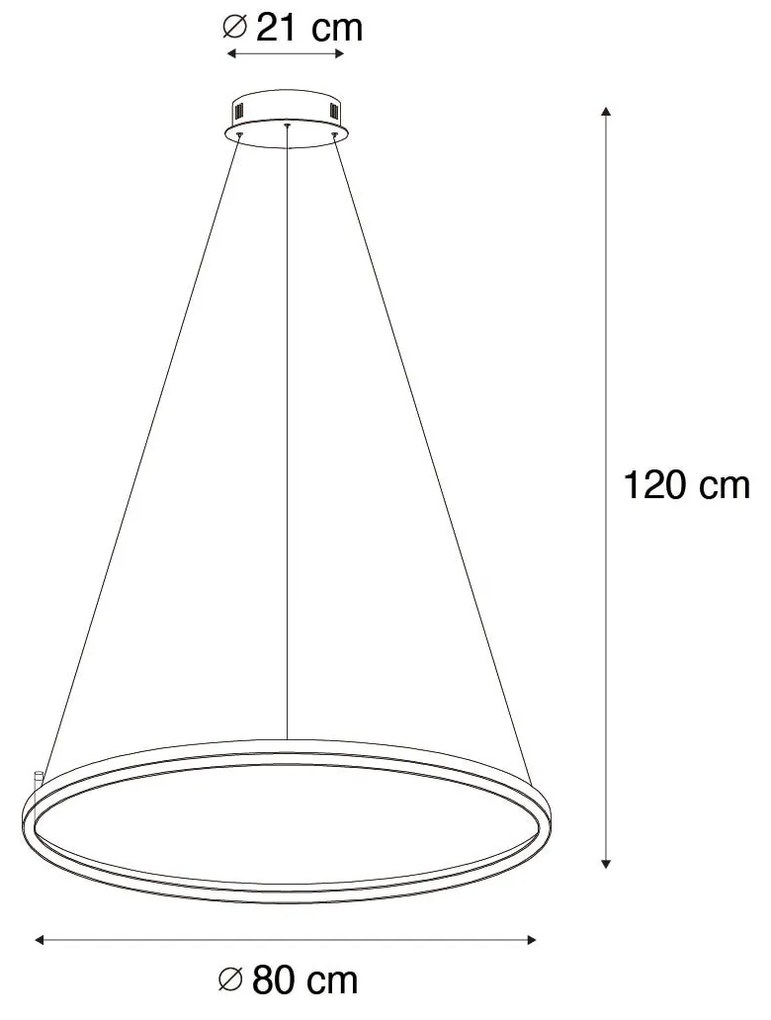 Смарт висяща лампа черна 80 см с LED и RGBW - Girello