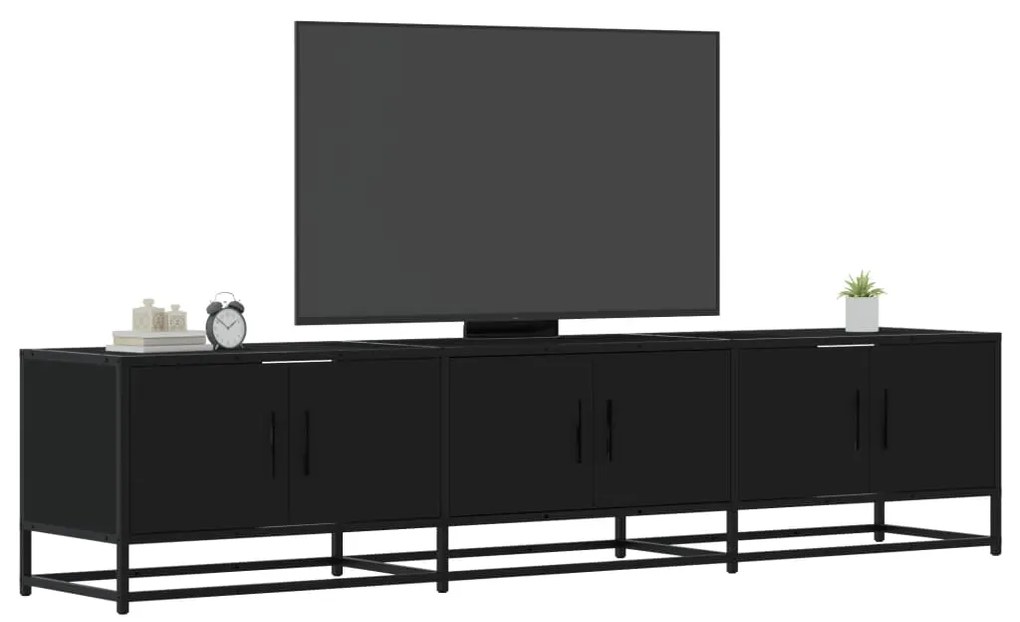 3300785 vidaXL ТB шкаф, черен, 180x35x41 см, инженерно дърво