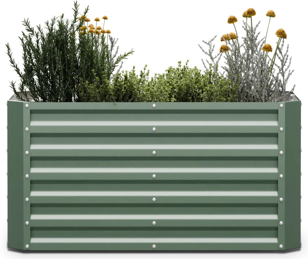 Blumfeldt High Grow Straight, повдигната леха, 120 x 60 x 60 cm, изработена от вълнообразен стоманен лист, лесна за сглобяване, устойчива на ръжда и замръзване