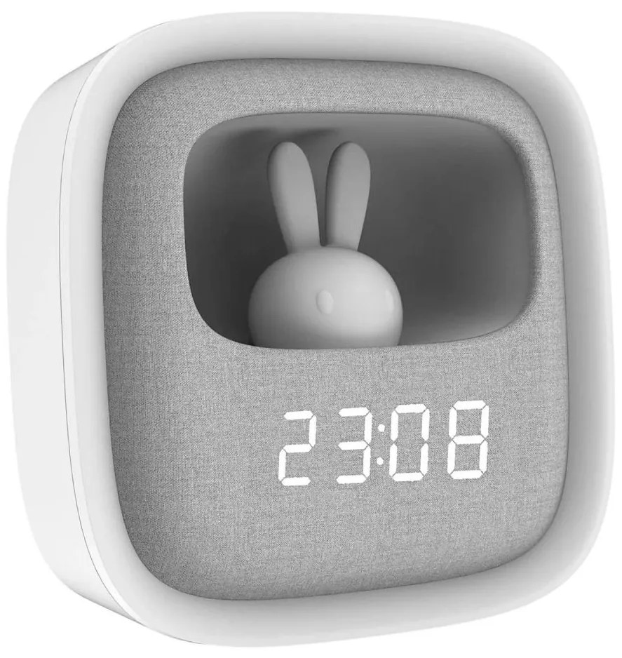 LED нощна лампа с будилник BUNNY LED/1,2W/5V 3000K, регулируема