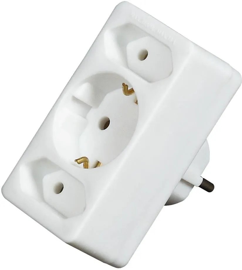 COMMEL Адаптер за контакт бял 2 х ЕВРО и 1 х шуко  - C49111-1