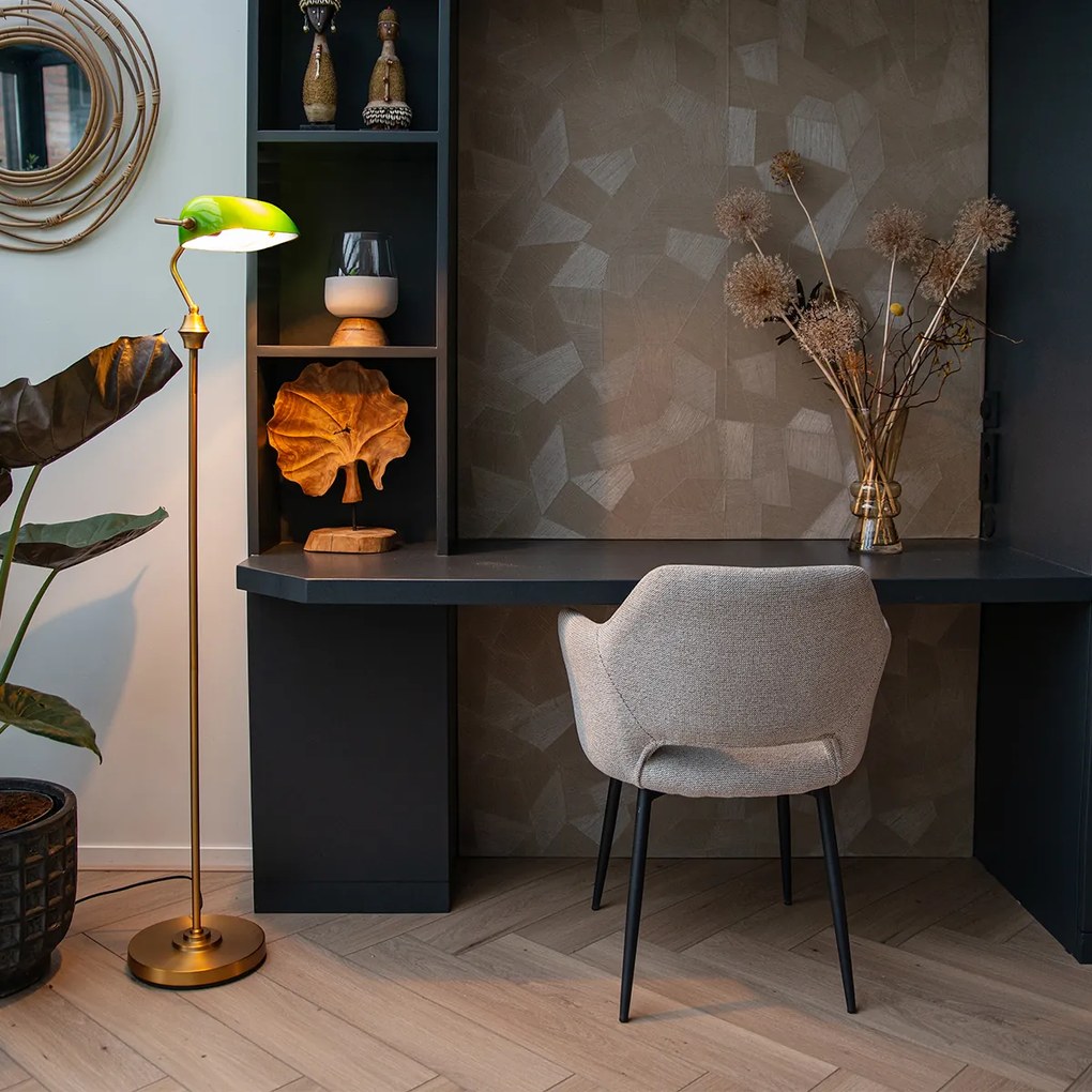 Смарт подова лампа Banker бронз със зелено стъкло, вкл. WiFi A60