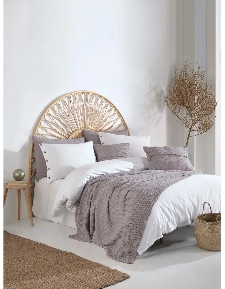 Бяло единично спално бельо от памук Renforcé 140x200 cm Como Striped – Mila Home Luxury