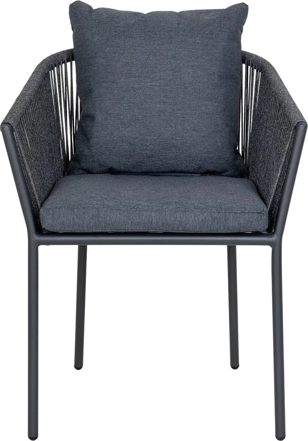 Тъмносив градински стол метален/подплатен Salerno – House Nordic