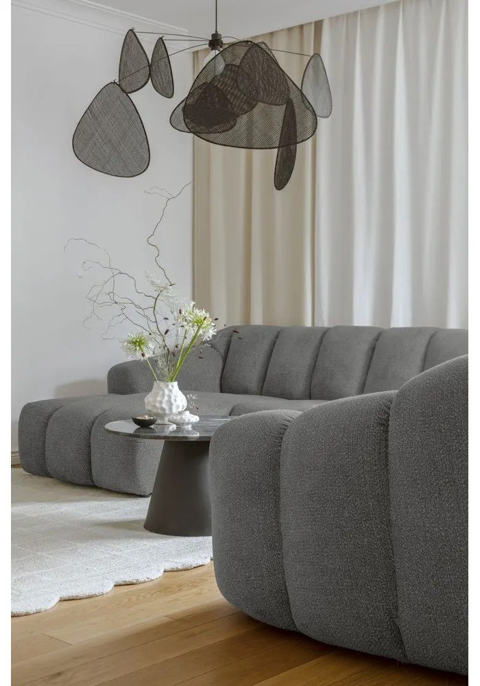 Сив ъглов диван (десен ъгъл/U форма) Shell – Miuform