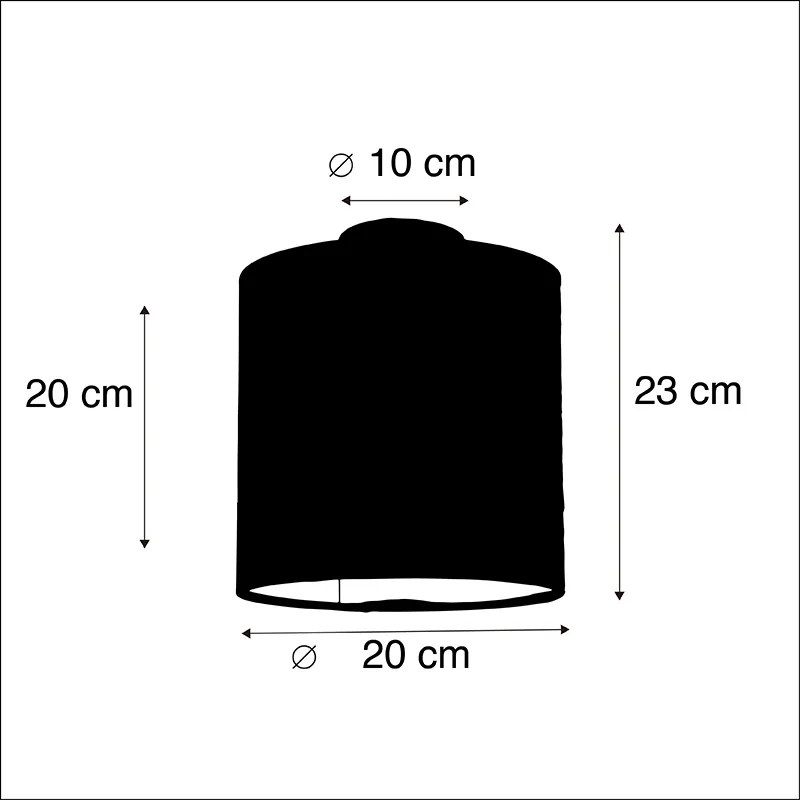 Таванна лампа с кадифена абажур старо розово със злато 20 см - Combi Black