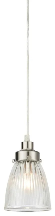 Висящо осветително тяло в сребрист цвят със стъклен абажур ø 11 cm Bellis – Markslöjd