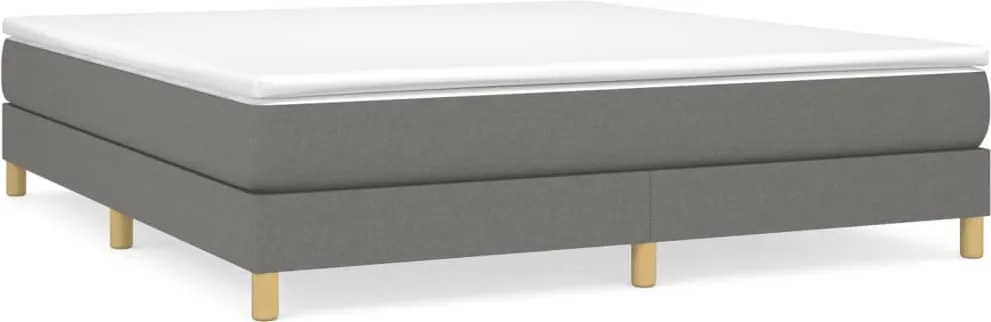 3120631 vidaXL Рамка за легло с пружини, тъмносива, 180x200 см, плат