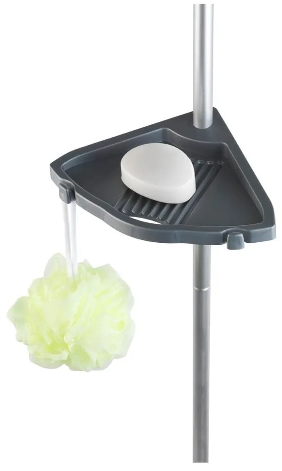 Сив телескопичен стенен рафт за баня Easy - Wenko