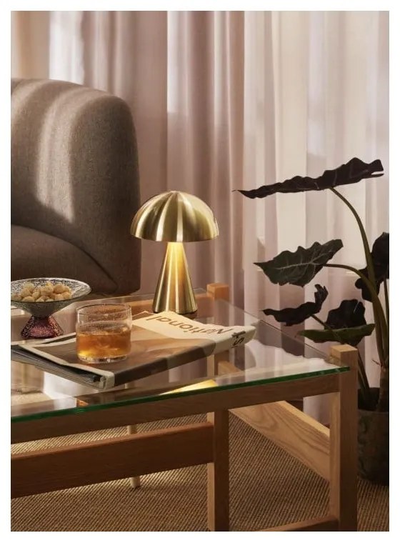 Златиста LED затъмняваща се настолна лампа (височина 20 cm) Mush – Hübsch