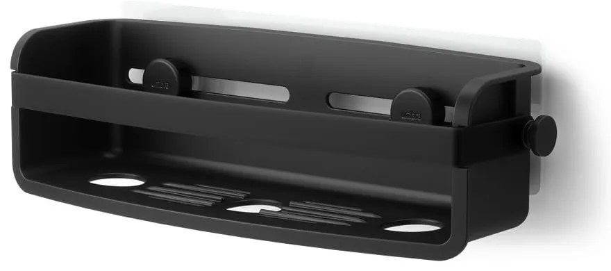 Черен пластмасов рафт за баня без пробиване Flex Adhesive – Umbra