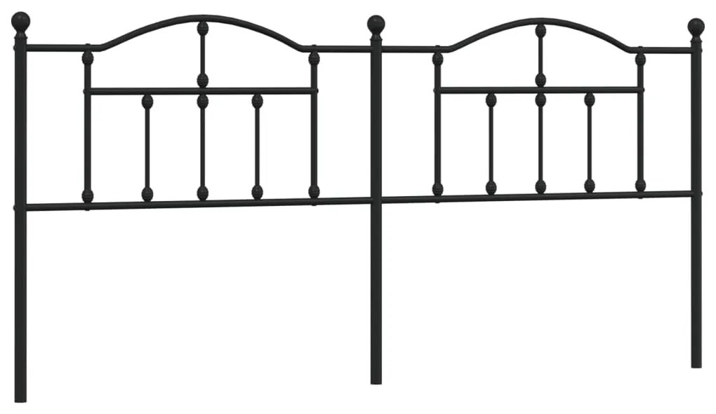 353477 vidaXL Метална табла за глава, черна, 200 см
