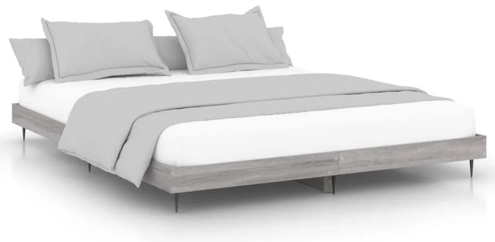 832259 vidaXL Рамка за легло, сив сонома, 120x200 см, инженерно дърво