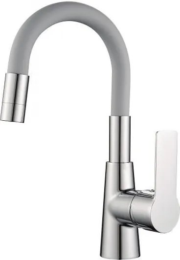 Стоящ смесител за умивалник ICF 124211 7113GRAY, месинг + цинк, хром + сив, 29x18х4см