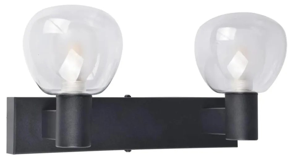 Стенно осветително тяло за баня POLA 2xG9/5W/230V IP44 черно/прозрачно