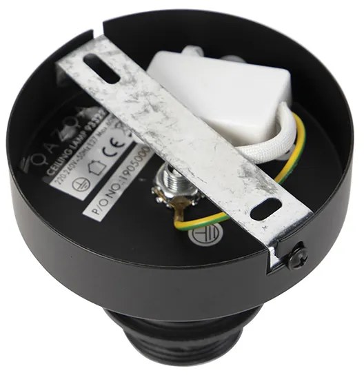 Модерна таванна лампа черна със злато 47 см Duo Shade - Combi