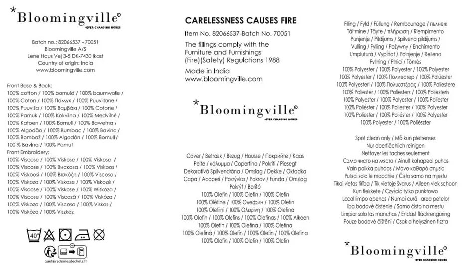 Памучна декоративна възглавница 35x60 cm Aba – Bloomingville