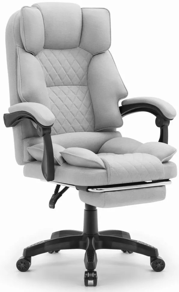 Ергономичен офис стол HC-1031 с поставка за крака - сив