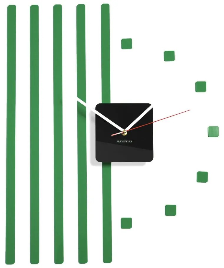 Самозалепващ стенен часовник с ивици Сив