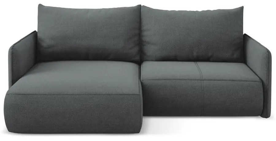 Сив разтегателен ъглов диван с място за съхранение (ляв ъгъл) Nanea – Makamii