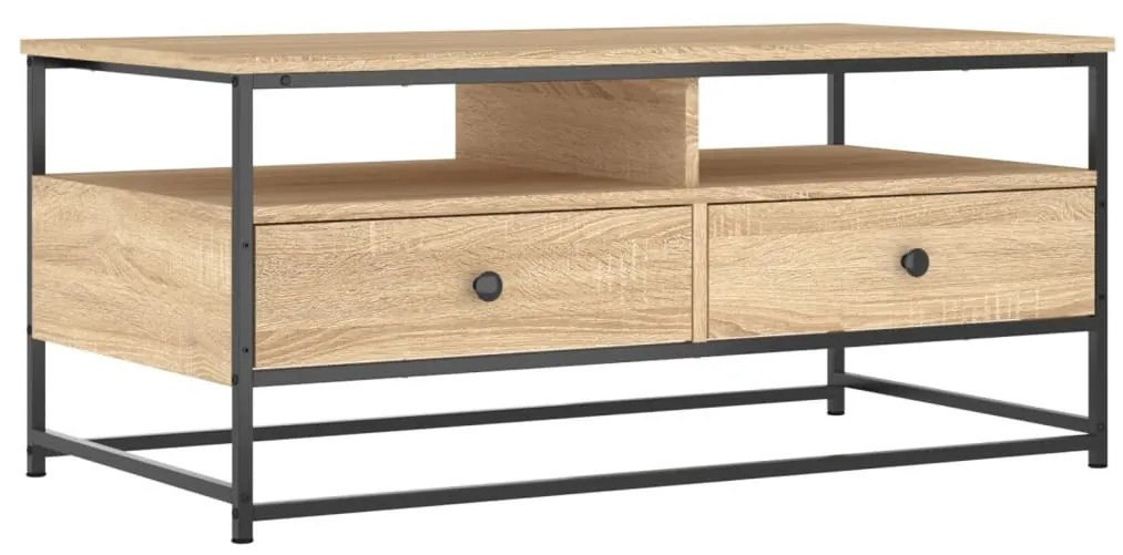 835285 vidaXL Кафе маса, дъб сонома, 100x51x40 см, инженерно дърво