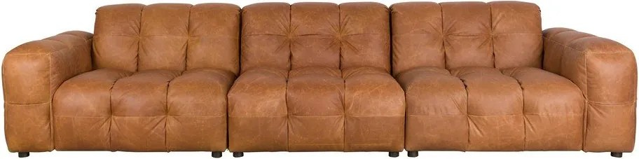 Кожен модулен диван в цвят кафяв коняк 364 cm Hackman – Dutchbone