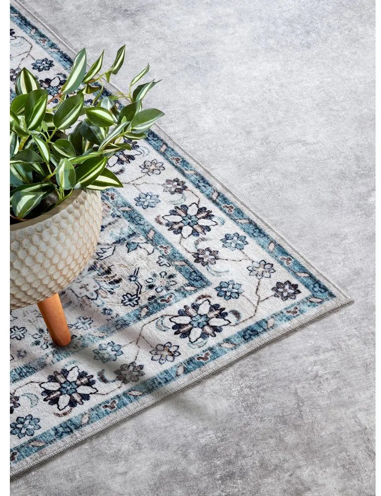 Светлосин килим 200x290 cm Saveh Cream Blue – Elle Decoration