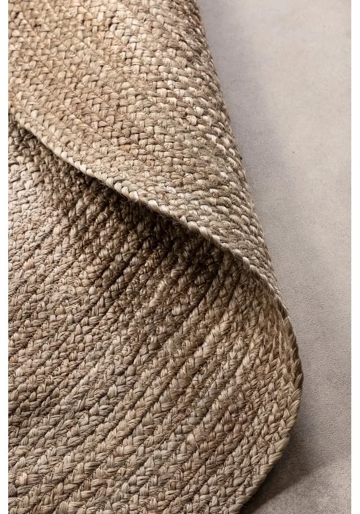 Сиво-бежов двустранен ютен кръгъл килим ø 100 cm Braided Grey – Hanse Home