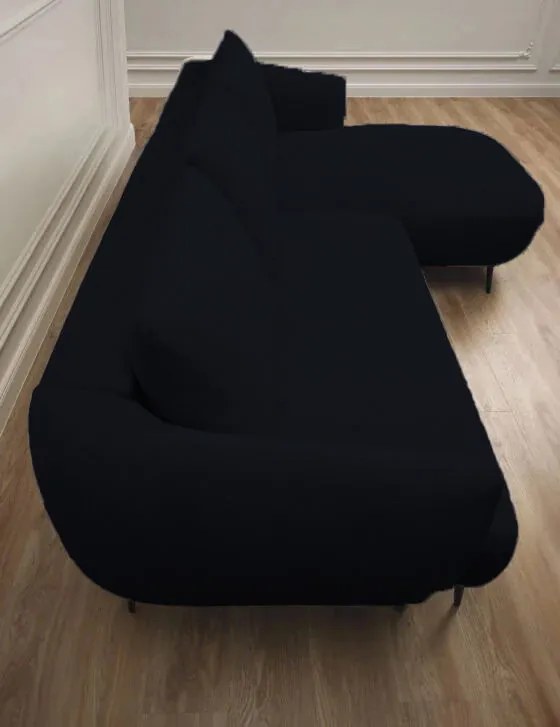 Ъглов диван Тери Мини-черен-десен