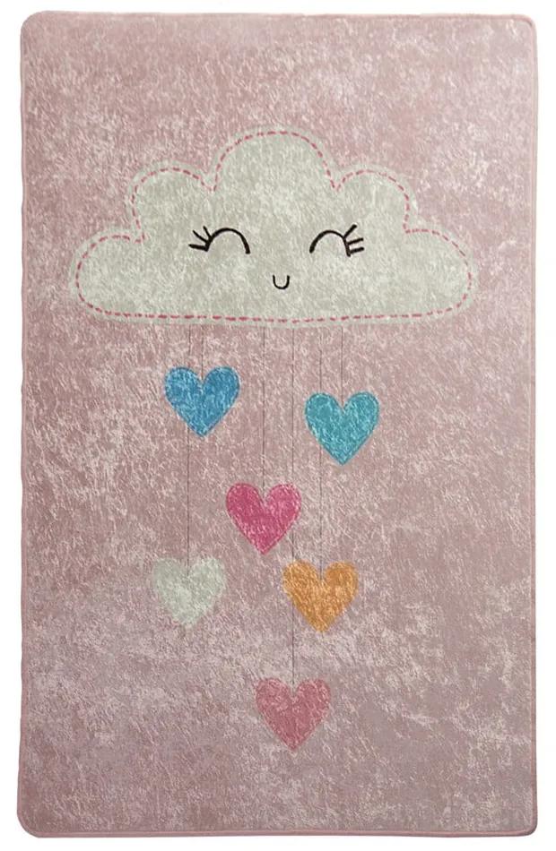 Розов детски нехлъзгащ се килим , 140 x 190 cm Baby Cloud - Conceptum Hypnose