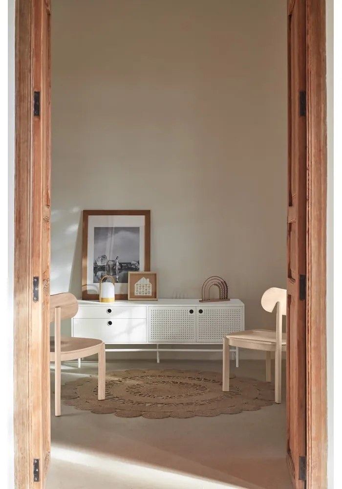 Бяла маса за телевизор 140x52 cm Punto - Teulat