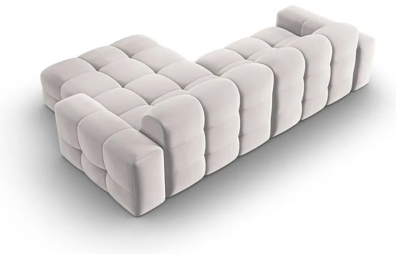 Ъглов диван от светлосиво кадифе (десен ъгъл) Kendal - Micadoni Home