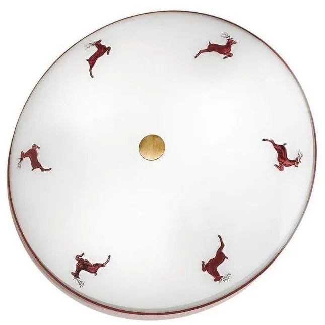 Kolarz 731.U12.4.103 - Таванно осветително тяло NONNA 2xE14/60W/230V Ø32 см червено/месинг