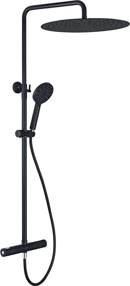 Комплект за душ с термостатен смесител DRAGOR матово черен