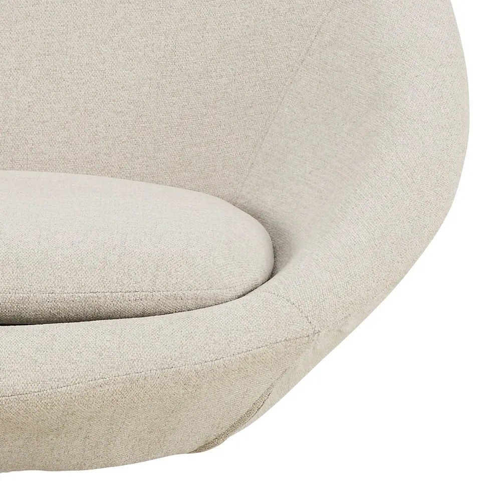 Бежово въртящо се шенилово кресло Center – Actona