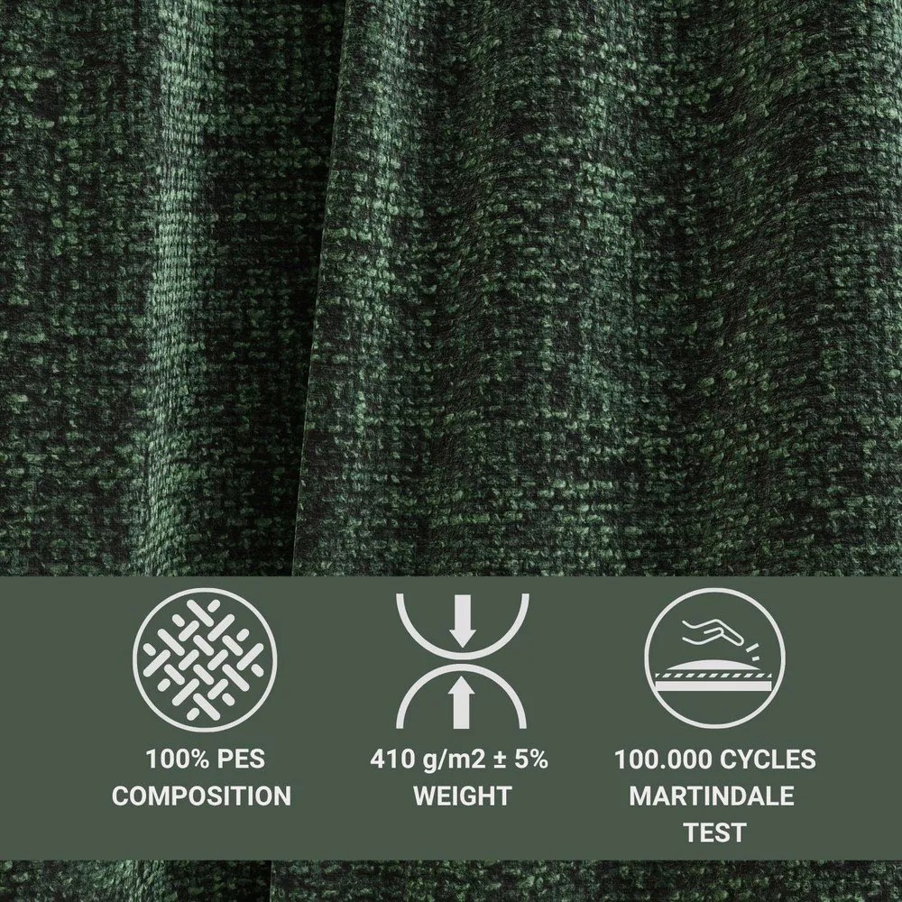 Тъмнозелен шенилов сгъваем/с място за съхранение ъглов диван (десен ъгъл/L форма) Tonga – Maison de Rêve