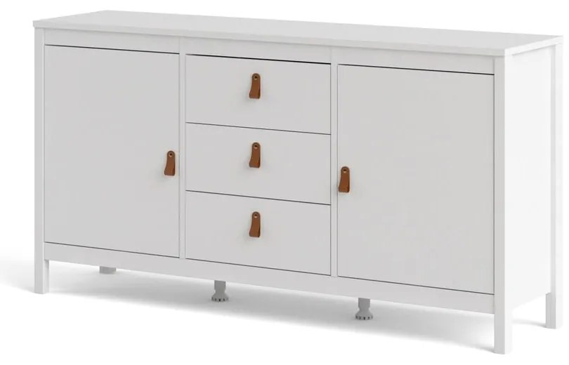 Бял нисък скрин 151x80 cm Madrid – Tvilum