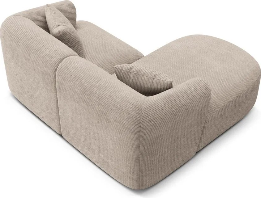 Светлокафяв ъглов диван от рипсено кадифе (ляв ъгъл) Campi – Cosmopolitan Design