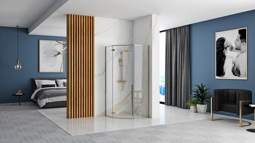 Душ кабина Rea DIAMOND GOLD 90x90