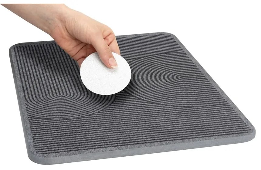 Сива тавичка за оттичане за съдовете от диатомична глина 40x30 cm Damon – Wenko