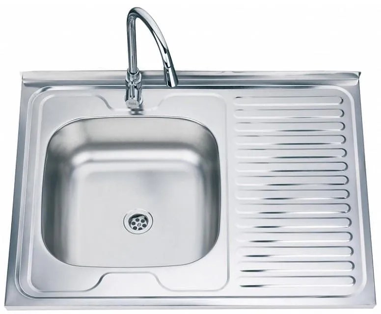 Кухненска мивка ICK 8060A*16 R, Inter Ceramic, алпака, лява, 80x60см