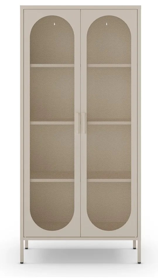Кремаво метално шкафче 80x170x40 cm Diora – Marckeric
