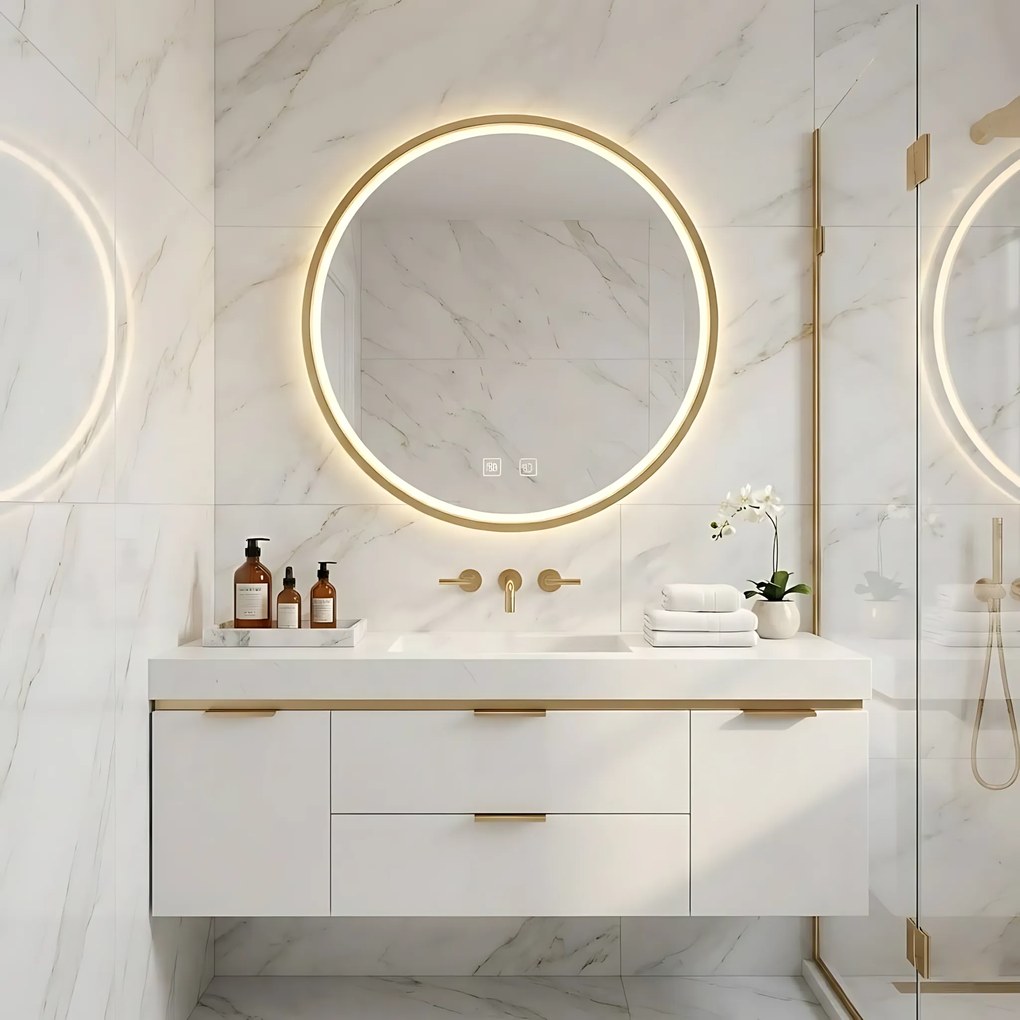 Огледало LED 80cm MMJ BRUSH GOLD