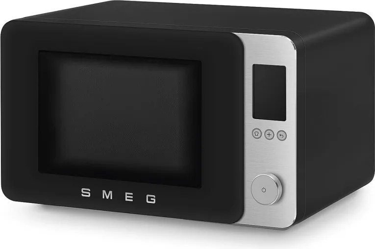 Комбинирана микровълнова фурна с горещ въздух SMEG Collezione MOC02BLMEU, 900W, 27 л, 25 програми, Плавно затваряне, Индивидуални настройки, Черен мат